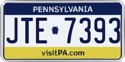 PA license plate JTE7393
