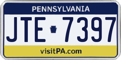 PA license plate JTE7397