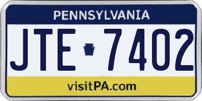 PA license plate JTE7402