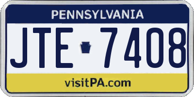 PA license plate JTE7408