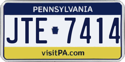 PA license plate JTE7414