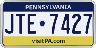 PA license plate JTE7427