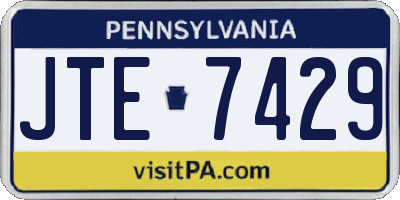 PA license plate JTE7429