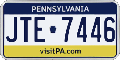 PA license plate JTE7446