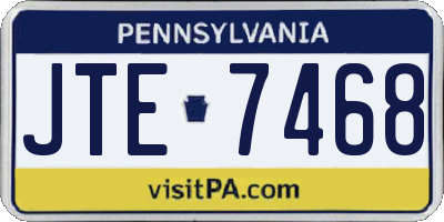 PA license plate JTE7468