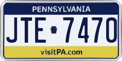 PA license plate JTE7470