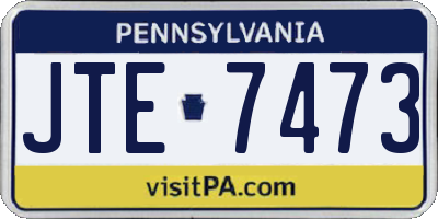 PA license plate JTE7473