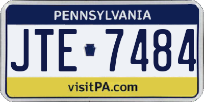 PA license plate JTE7484