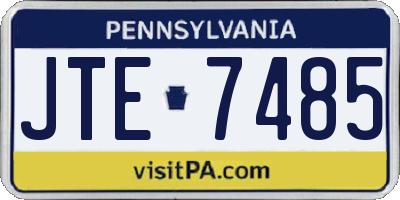 PA license plate JTE7485