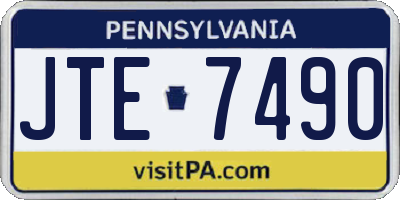 PA license plate JTE7490