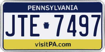 PA license plate JTE7497