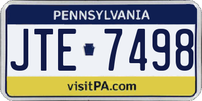 PA license plate JTE7498
