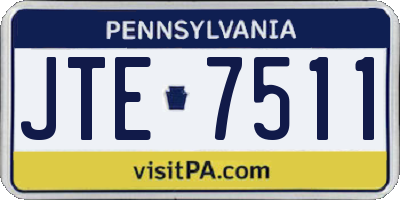 PA license plate JTE7511