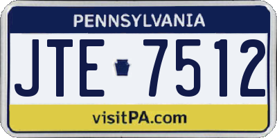 PA license plate JTE7512
