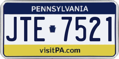 PA license plate JTE7521