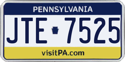 PA license plate JTE7525