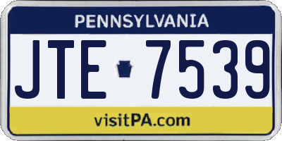 PA license plate JTE7539
