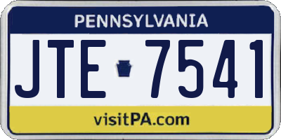 PA license plate JTE7541