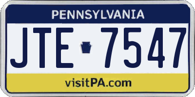 PA license plate JTE7547