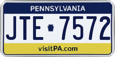 PA license plate JTE7572