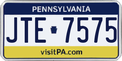 PA license plate JTE7575