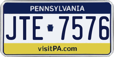 PA license plate JTE7576