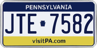 PA license plate JTE7582