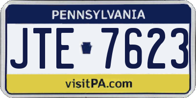 PA license plate JTE7623