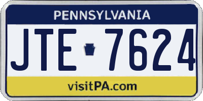PA license plate JTE7624