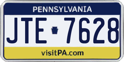 PA license plate JTE7628