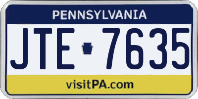 PA license plate JTE7635