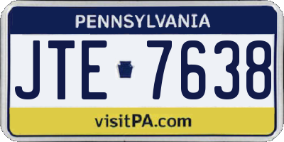 PA license plate JTE7638