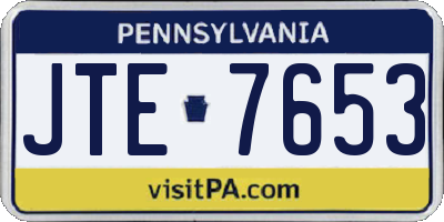 PA license plate JTE7653