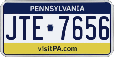 PA license plate JTE7656