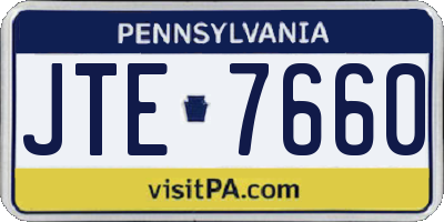 PA license plate JTE7660