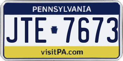 PA license plate JTE7673