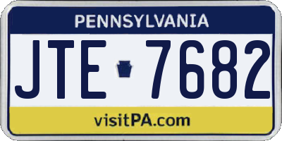 PA license plate JTE7682