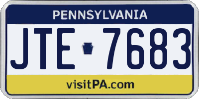 PA license plate JTE7683