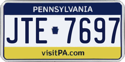 PA license plate JTE7697