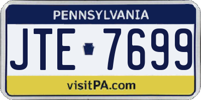PA license plate JTE7699