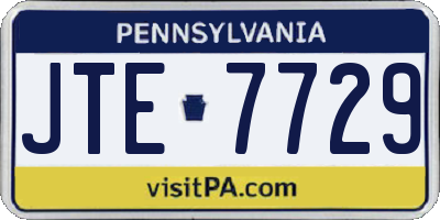 PA license plate JTE7729