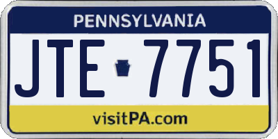 PA license plate JTE7751