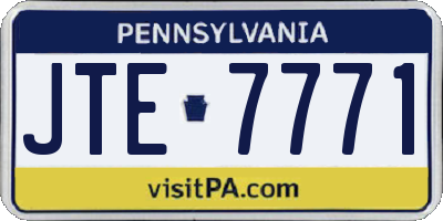 PA license plate JTE7771
