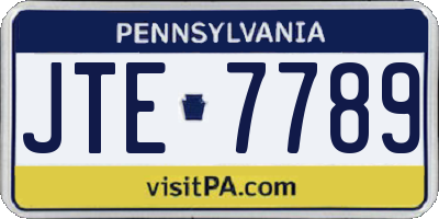 PA license plate JTE7789