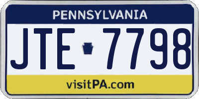 PA license plate JTE7798