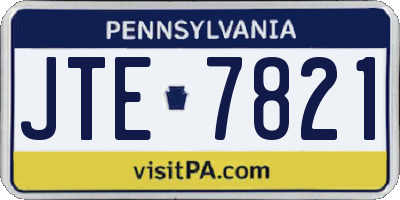PA license plate JTE7821