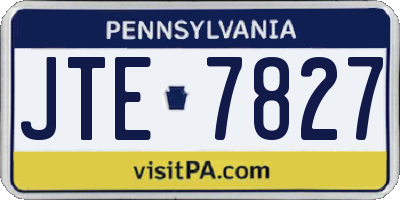 PA license plate JTE7827