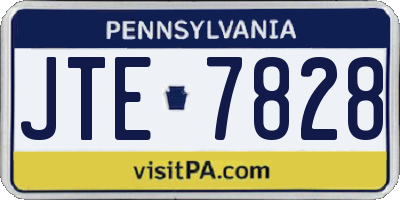 PA license plate JTE7828
