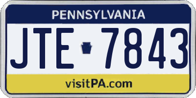 PA license plate JTE7843