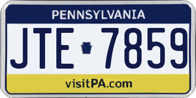 PA license plate JTE7859